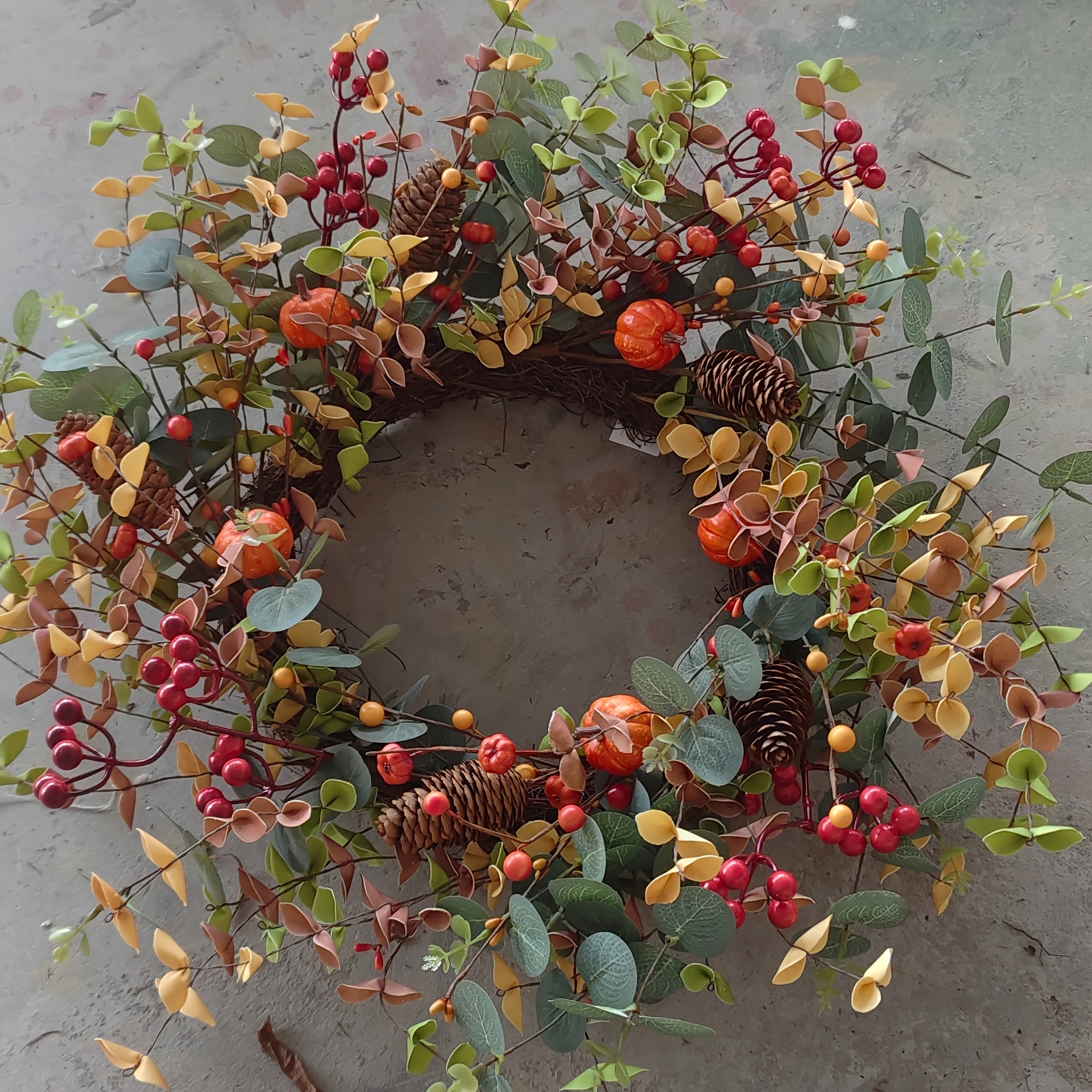 Thanksgiving Wreath Elegant Autumn Harvest Wreath - Maintenance Free ...