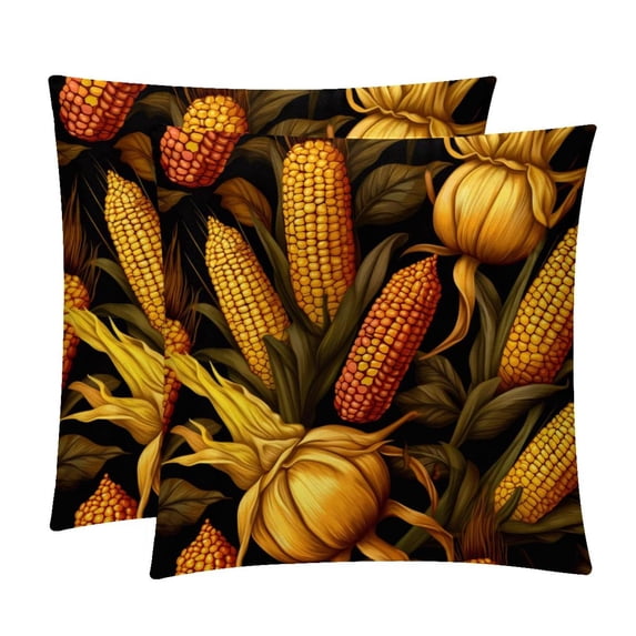 Thanksgiving corn Throw Pillow Covers Set of 2 for Chair Pillow Covers for Various Occasions - 16x16, 18x18, 20x20 Inches - Decorative Pillows Covers with Unique Patterns
