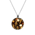 thumbnail image 1 of Thanksgiving corn Women's Circular Glass Design Pendant Necklace, 1 of 5