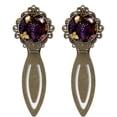 thumbnail image 1 of Thanksgiving grapes Copper-Colored Lace Bookmarks Set of 2 - Stainless Steel Book Accessories for Book Lovers and Readers, 1 of 5