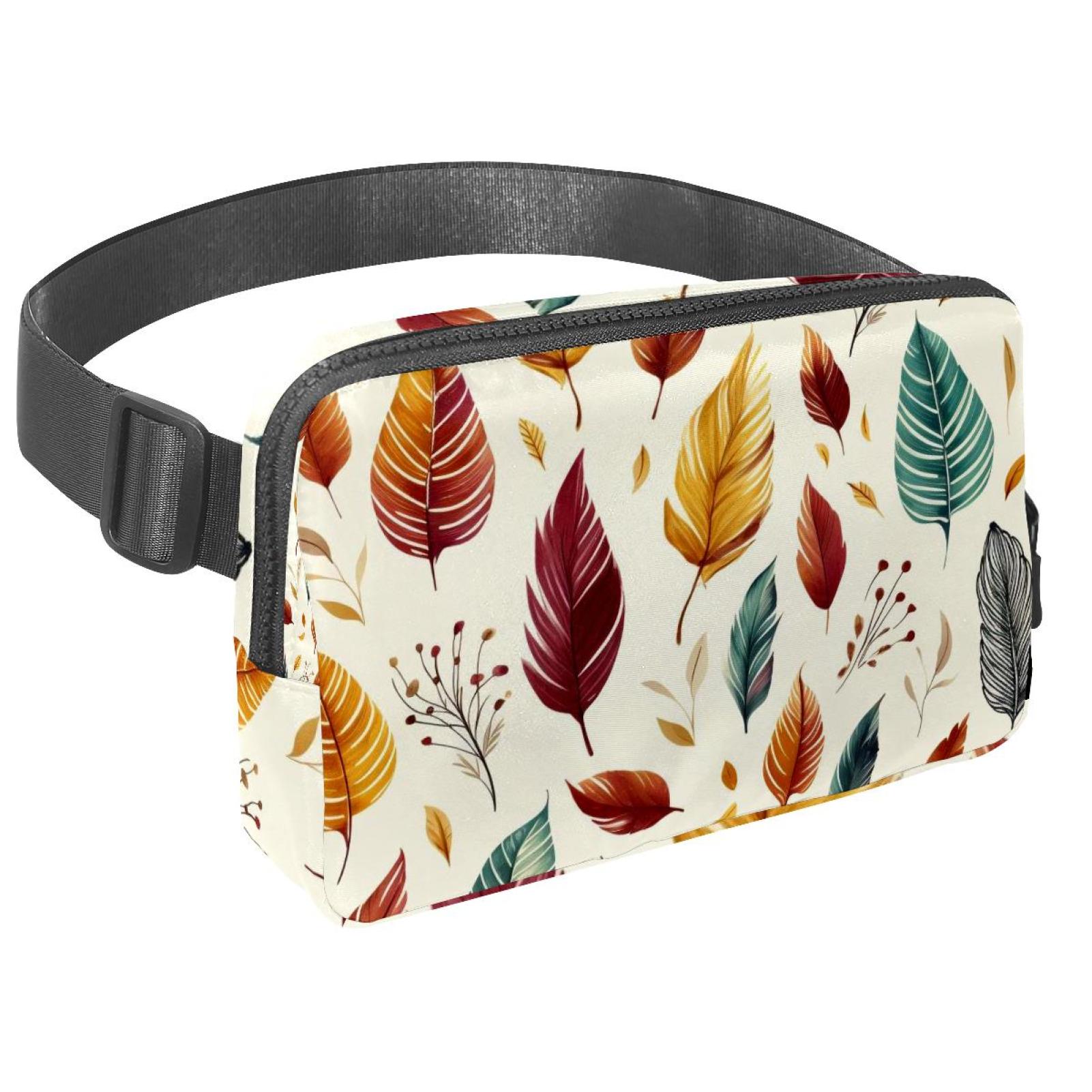 Thanksgiving leaves Adjustable Lightweight Waist Bag Crossbody Fanny Pack with Extension Strap for Men and Women