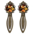 thumbnail image 1 of Thanksgiving leaves Vintage Copper-Colored Lace Bookmarks: Stainless Steel Gifts for Readers and Book Lovers - Includes 2 Bookmarks, 1 of 5