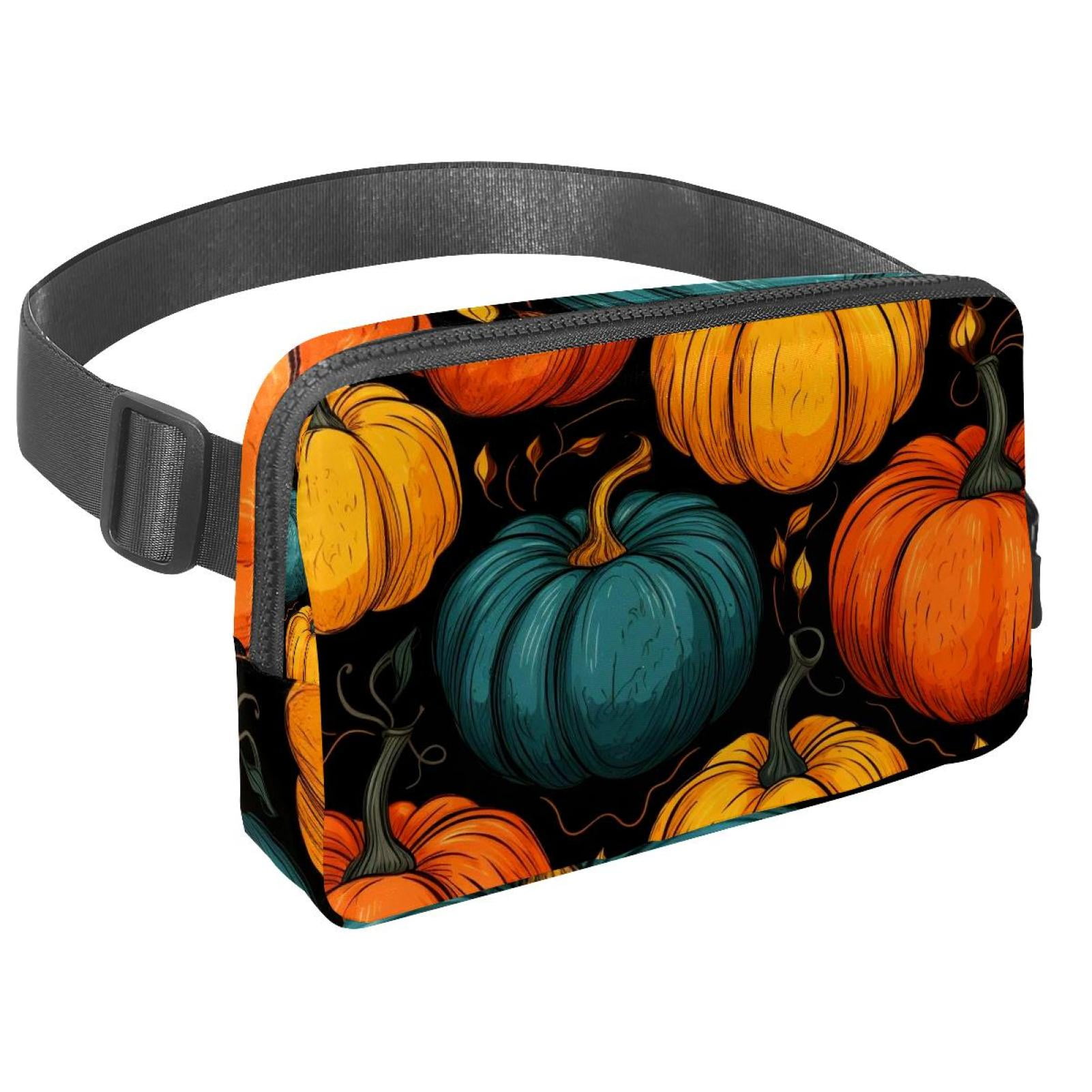 Thanksgiving pumpkin leaves Money Belt Waist Bag Sling Bag Running Belt with Extension Strap - Lightweight and Adjustable Unisex Design