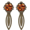 thumbnail image 1 of Thanksgiving pumpkin pie Vintage Copper-Colored Lace Bookmarks: Stainless Steel Reading Accessories and Book Accessories - Gifts for Book Lovers - Set of 2 Bookmarks, 1 of 5