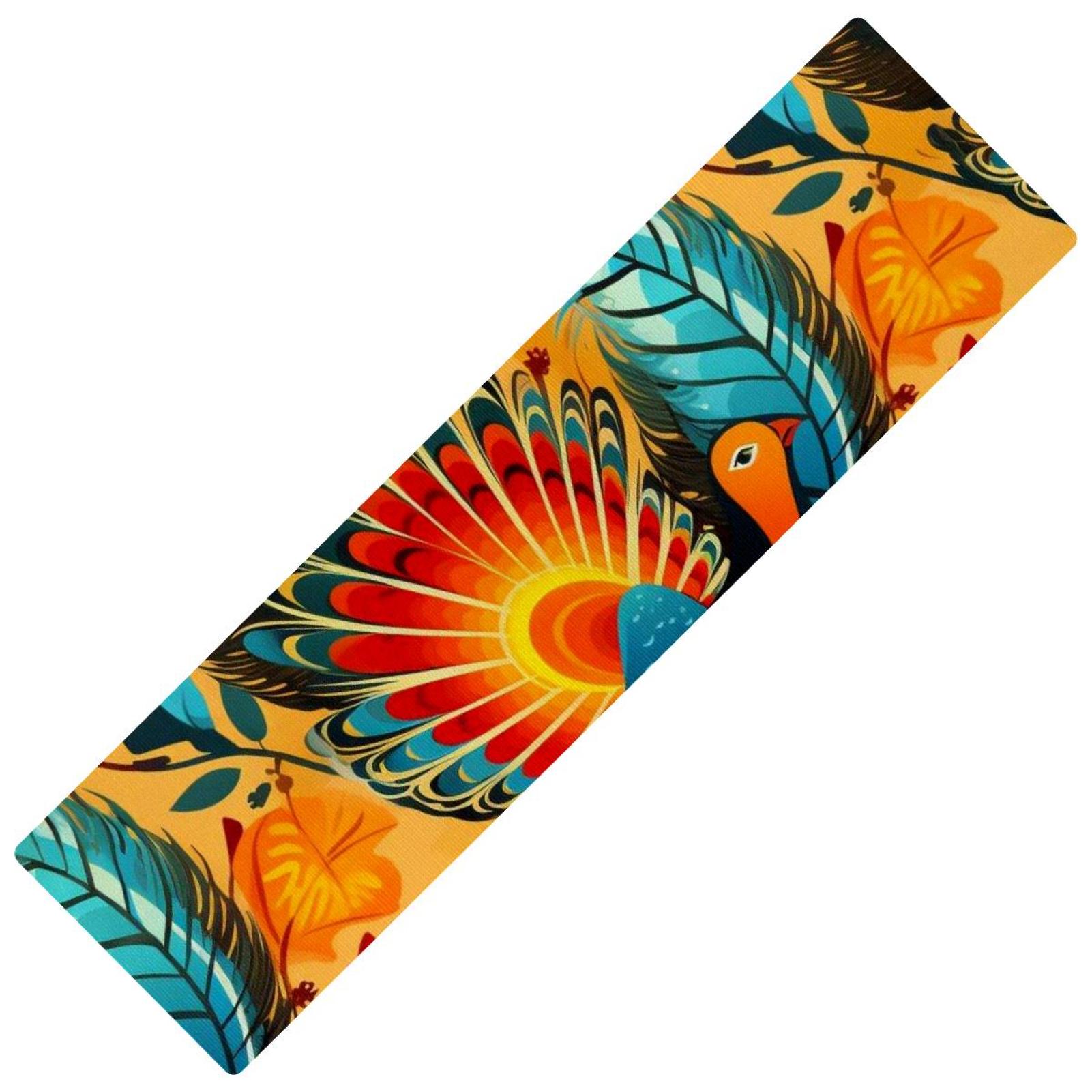 Thanksgiving turkey leaves Rectangular Rubber Mats Kitchen Runner Rugs