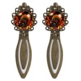 thumbnail image 1 of Thanksgiving turkey leaves Set of 2 Vintage Copper-Colored Lace Bookmarks for Readers and Book Lovers - Stainless Steel Reading Accessories, 1 of 5
