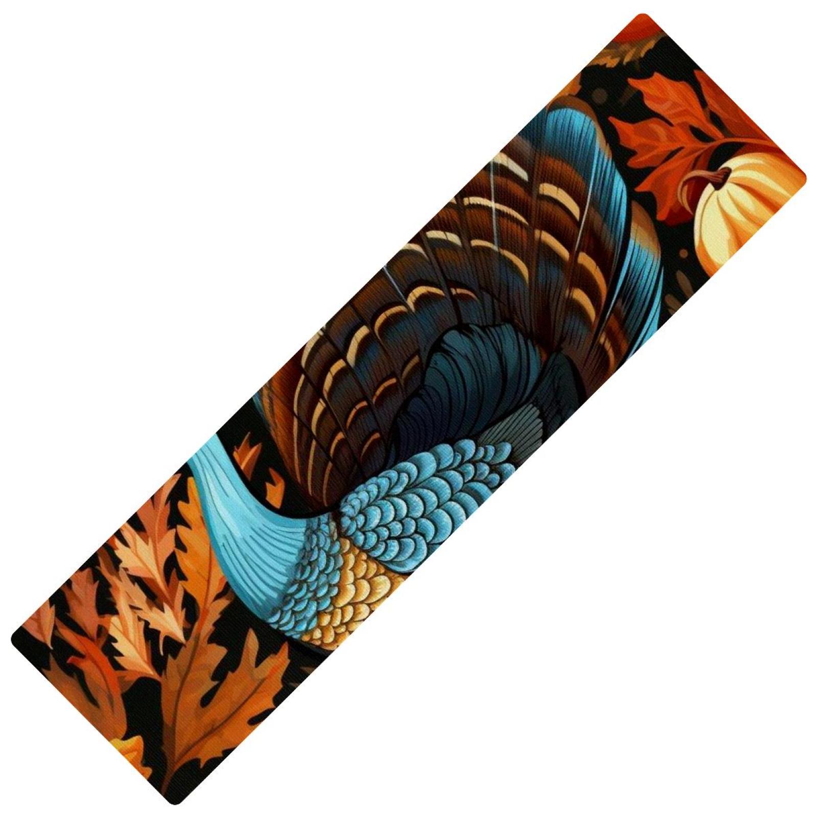 Thanksgiving turkey leaves Washable Absorbent Kitchen Rug Rubber Mat 15