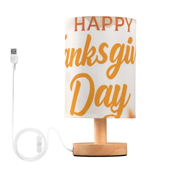 Thanksgiving with Autumn Falling Leaves Table Lamp with USB Port LED Warm Light Lamp Night Light Home Decor