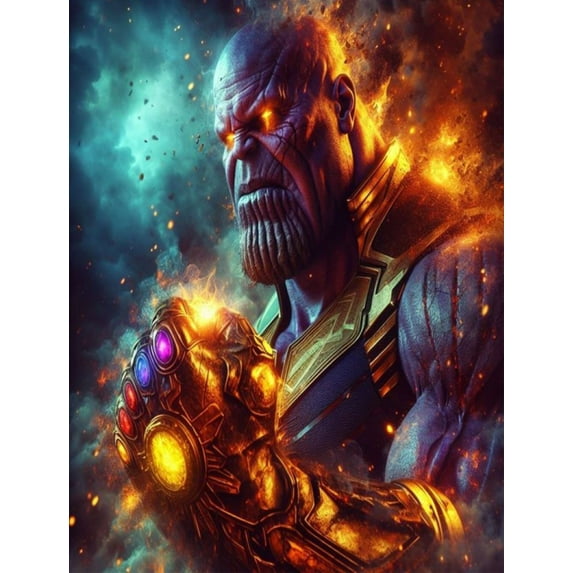 Thanos DIY 5D Diamond Painting Kit Art Adult Painting Kit Crafts Beginner Diamond Art Infinity Gauntlet Diamond Painting Home Wall Decoration Gift 12X16 Inch