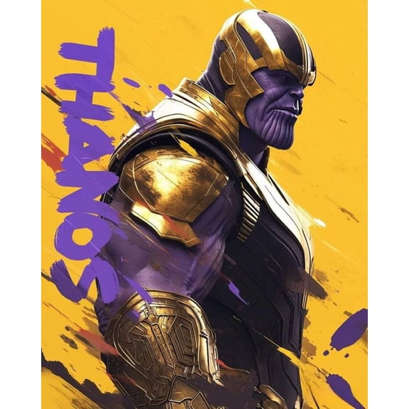 Thanos Diamond Painting Kit, Villain Diamond Canvas, Round 5D Diamond Art for Adults,Gem Art Painting with Diamond Home Wall Decor 12X16 Inch