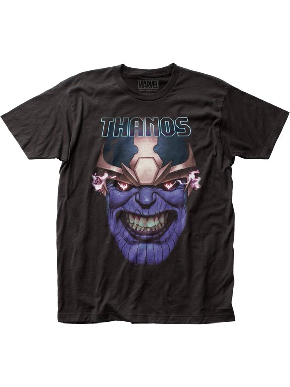 Thanos (Marvel Comics) Mens T-Shirt - Giant Evil Grin Under Name