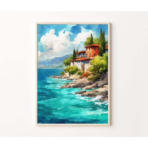 Thassos Greece Coastal Village Home Decor Unframed Paper Print