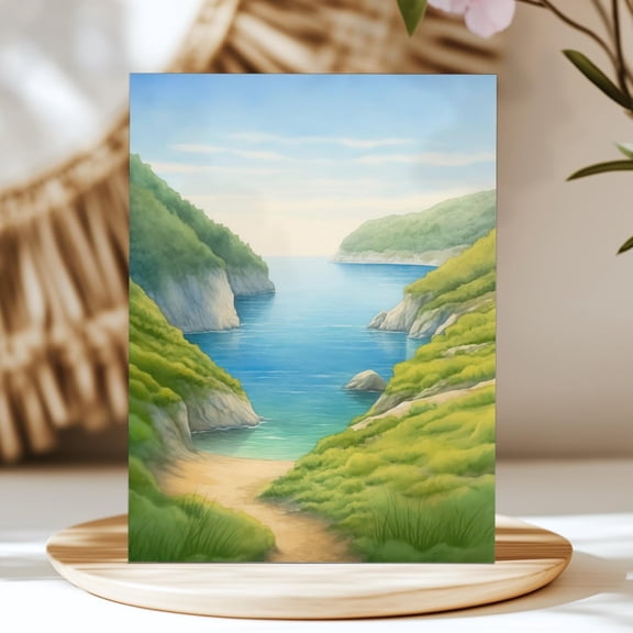 Thassos Greece Print, Aegean Sea Coastal Wall Art, Mediterranean Island Print, European Travel Gift, Seaside Artwork, Summer Art Home Decor UNFRAMED Poster, Wall Art for Decor, Present, 12x18