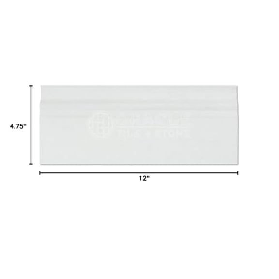 Thassos White Greek Marble Baseboard Trim Molding, Polished