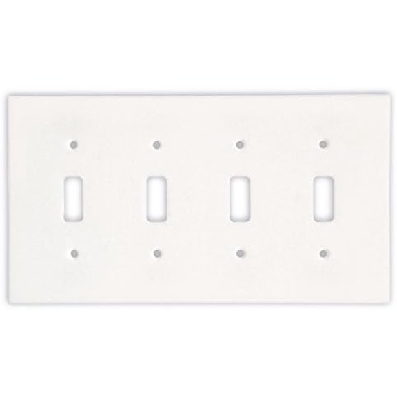 Thassos White Marble Switch Plate Cover, Polished (4 TOGGLE)$$Tools