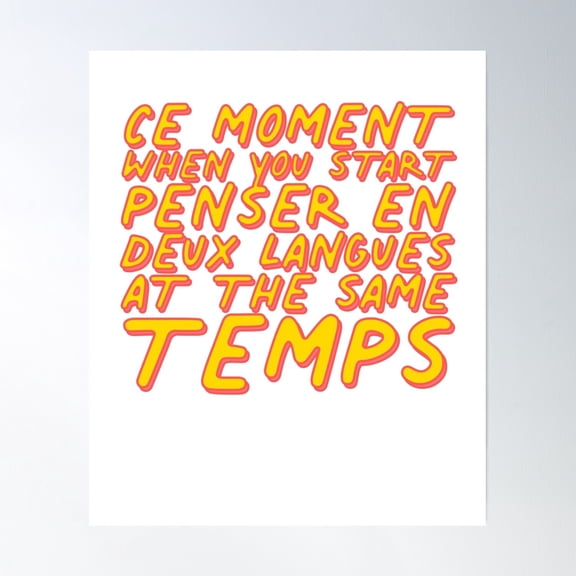 That Awkward Moment French English Bilingual Joke Class College France Poster Wall Art, Modern Wall Decor, 16x16 UNFRAMED