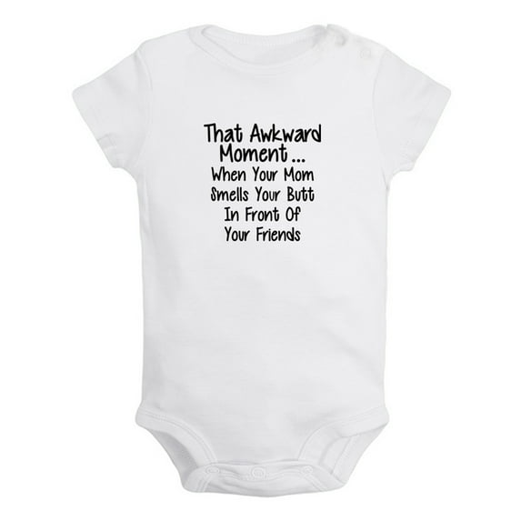 That Awkward Moment Funny Rompers For Babies, Newborn Baby Unisex Bodysuits, Infant Jumpsuits, Toddler 0-24 Months Kids One-Piece Oufits (White, 6-12 Months)