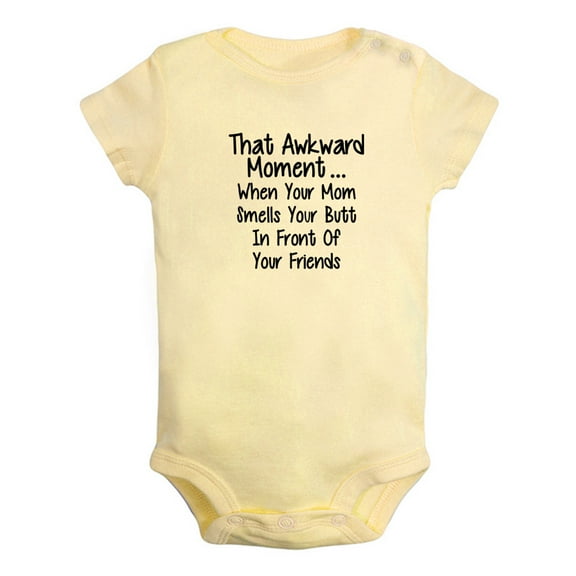 That Awkward Moment Funny Rompers For Babies, Newborn Baby Unisex Bodysuits, Infant Jumpsuits, Toddler 0-24 Months Kids One-Piece Oufits (Yellow, 0-6 Months)