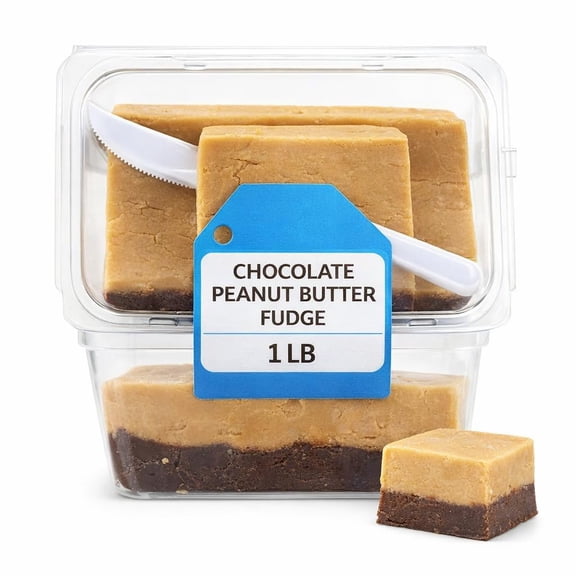 Chocolate Peanut Butter Fudge, 1 Pound, Creamy Candy for Snacking & Gifting