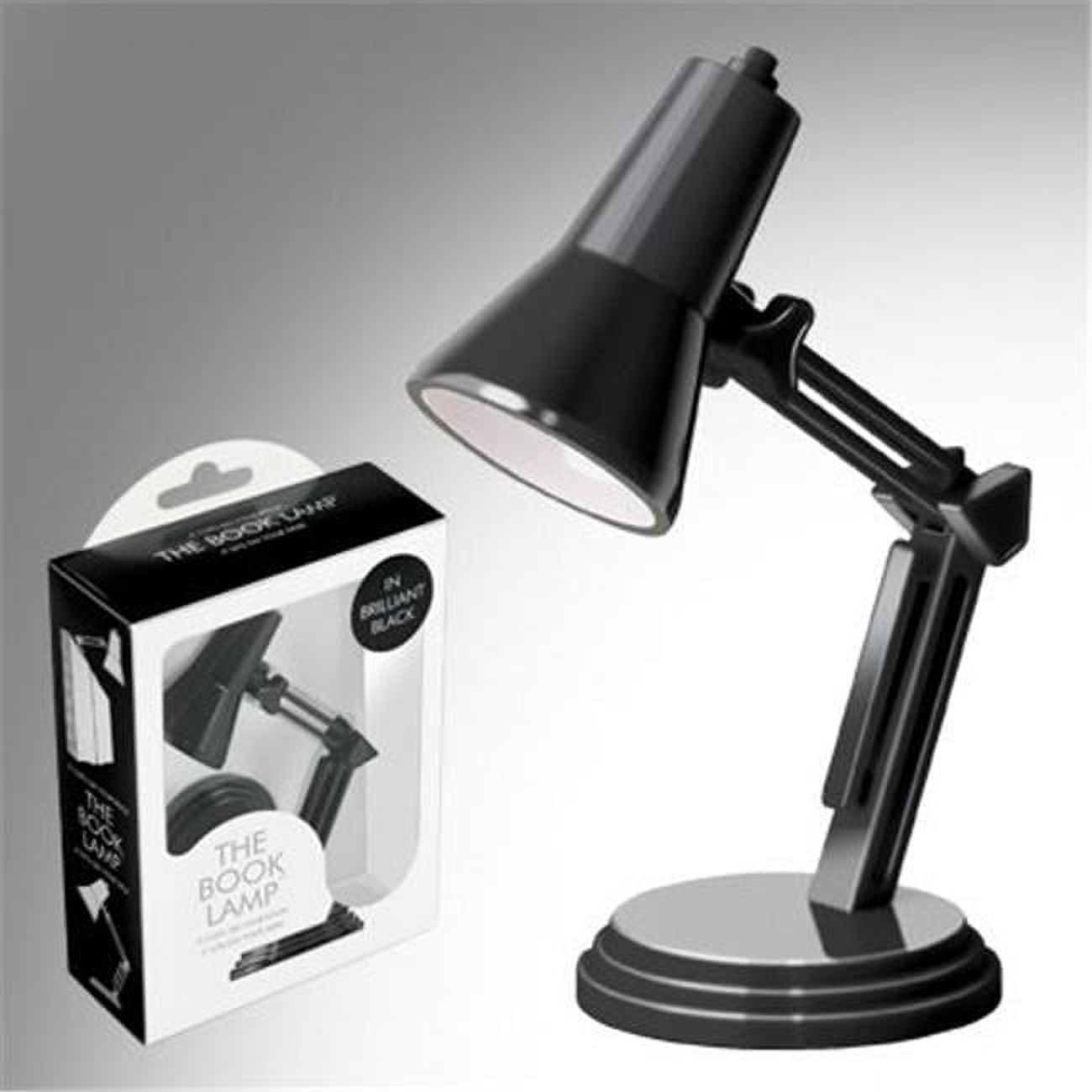 Lampe De Lecture Book Lamp - Style Livre Rétro, Clip Et Base Lestée, LED, Noir, Piles Incluses