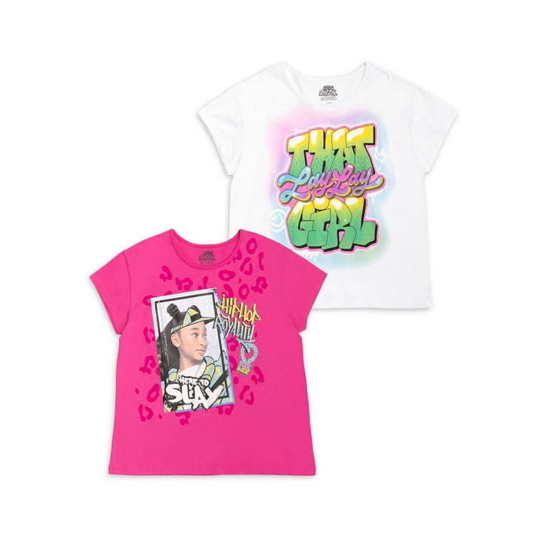 Gendanne fordel Kan ikke læse eller skrive That Girl Lay Lay Girls Graphic 2-Pack T-Shirts, Sizes 4-16 - Walmart.com