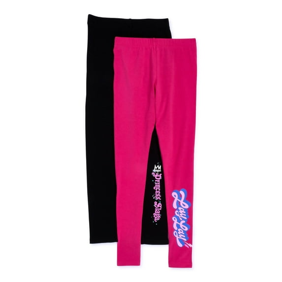 That Girl Lay Lay Girls Graphic Leggings, 2-Pack, Sizes 4-16