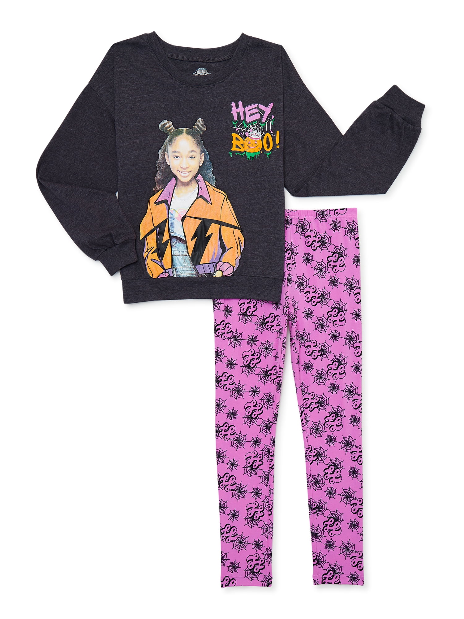 That Girl Lay Lay Girls Halloween Crewneck Pullover and Legging Set,  2-Piece, Sizes 4-12
