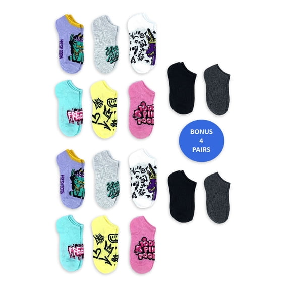 That Girl Lay Lay Girls No Show Socks, 16-Pack, Sizes S-L