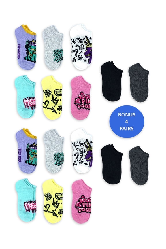 That Girl Lay Lay Girls No Show Socks, 16-Pack, Sizes S-L