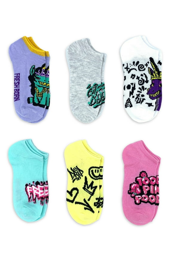 That Girl Lay Lay, No-Show Socks, 6-Pack, Sizes S-L