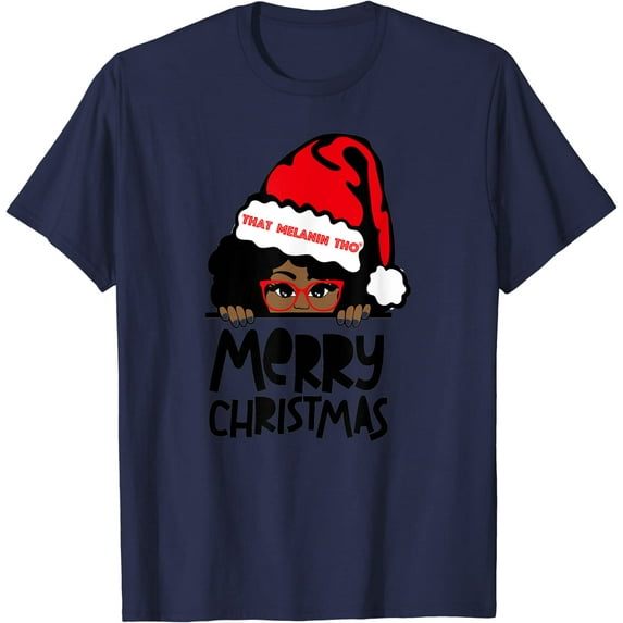 That Melanin Merry Christmas Mrs. Claus Black Peeking Santa