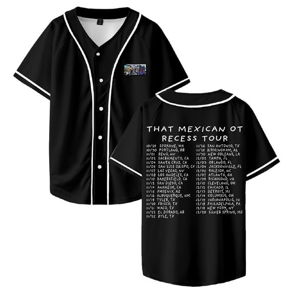 That Mexican OT Recess Tour 2025 Baseball Jersey Short Sleeve Button-up Shirts Women Men Streetwear Tops