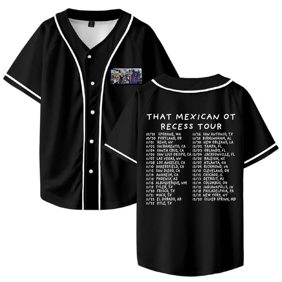 That Mexican OT Recess Tour 2025 Merch Baseball Jersey Shirt V-Neck Women Men Short Sleeve Streetwear Clothes