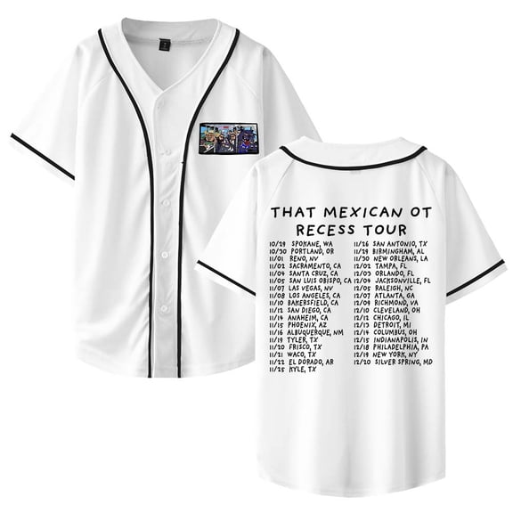 That Mexican OT Recess Tour 2025 Merch Baseball Jersey Shirt V-Neck Women Men Short Sleeve Streetwear Clothes