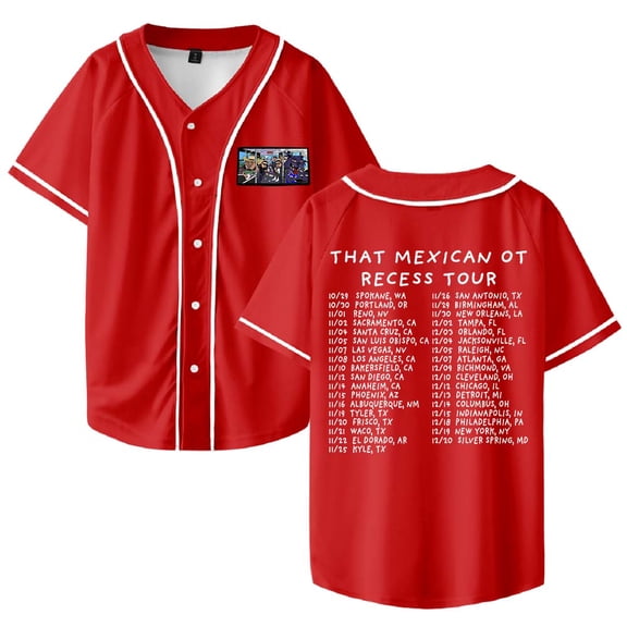 That Mexican OT Recess Tour 2025 Merch Baseball Jersey Shirt V-Neck Women Men Short Sleeve Streetwear Clothes