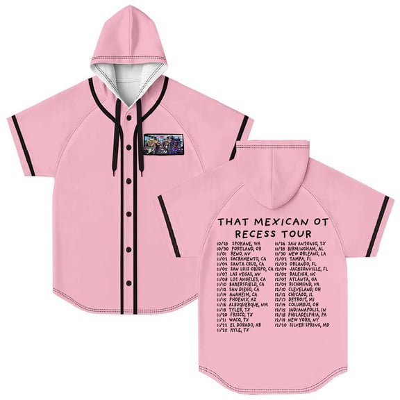 That Mexican OT Recess Tour 2025 Merch Hooded Baseball Jersey Short Sleeve Shirt Women Men Crewneck Tee