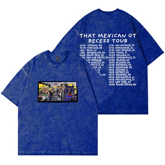That Mexican OT Recess Tour 2025 Merch Wash T-Shirts Women Men HipHop Cotton Short Sleeve Tee