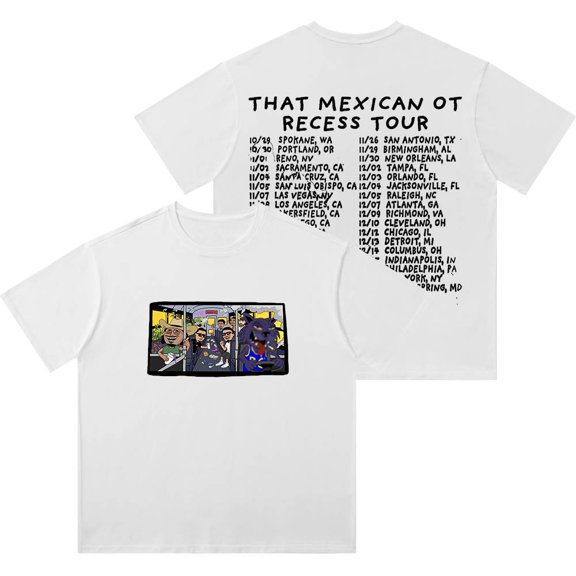 That Mexican OT Recess Tour 2025 Merch Wash T-Shirts Women Men HipHop Cotton Short Sleeve Tee