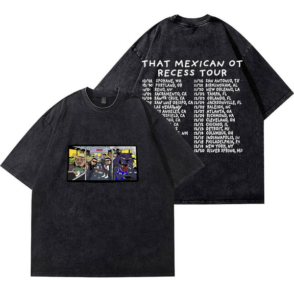 That Mexican OT Recess Tour 2025 Merch Wash T-Shirts Women Men HipHop Cotton Short Sleeve Tee