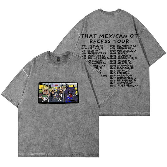 That Mexican OT Recess Tour 2025 Merch Wash T-Shirts Women Men HipHop Cotton Short Sleeve Tee