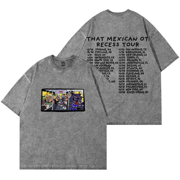 That Mexican OT Recess Tour 2025 Merch Wash T-Shirts Women Men HipHop Cotton Short Sleeve Tee