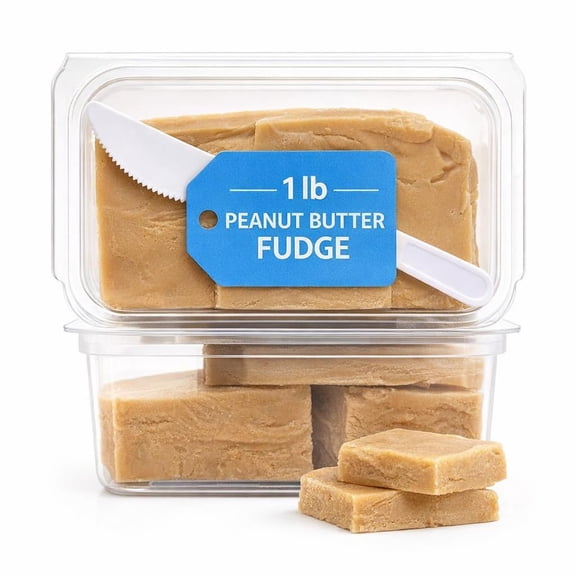 Peanut Butter Fudge, 1 Pound, Creamy Sweet Candy for Snacking & Gifting