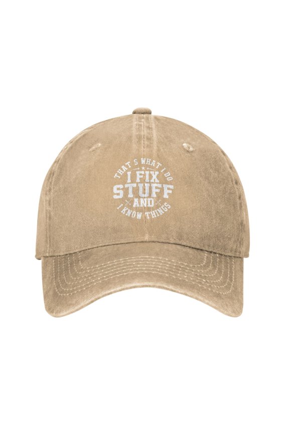 That'S What I Do I Fix Stuff And I Know Things Cowboy Hat Baseball Hat Trucker Hat For Men Women Retro Denim Hats Baseball Cap Dad Hat