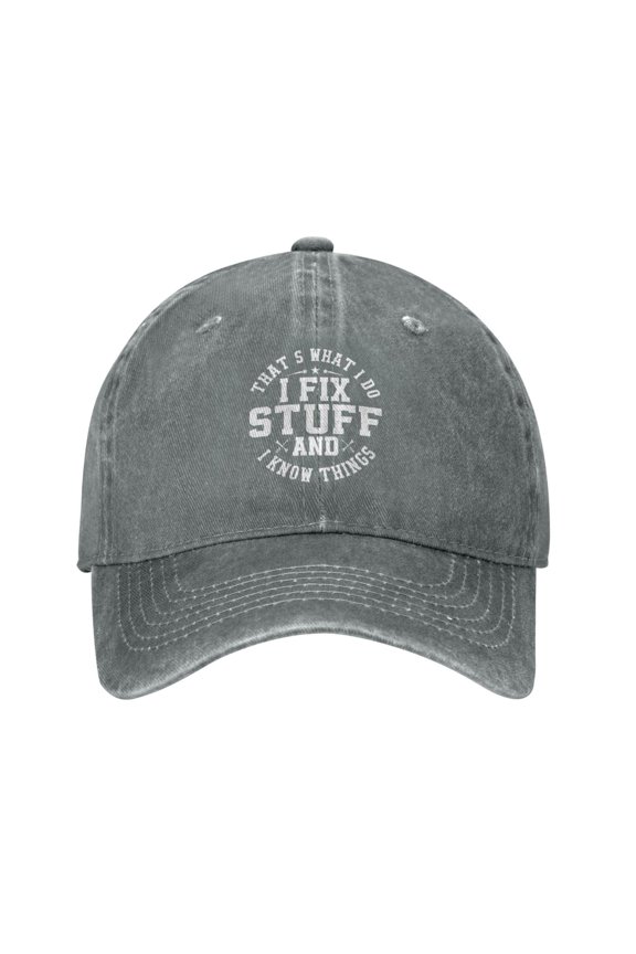 That'S What I Do I Fix Stuff And I Know Things Cowboy Hat Baseball Hat Trucker Hat For Men Women Retro Denim Hats Baseball Cap Dad Hat