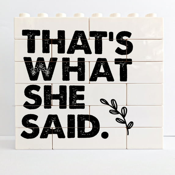 That'S What She Said Sign Desk Decor,Humorous Building Bricks Blocks Puzzles Sign Desk Decor For Home Bedroom Shelf Table Decorations