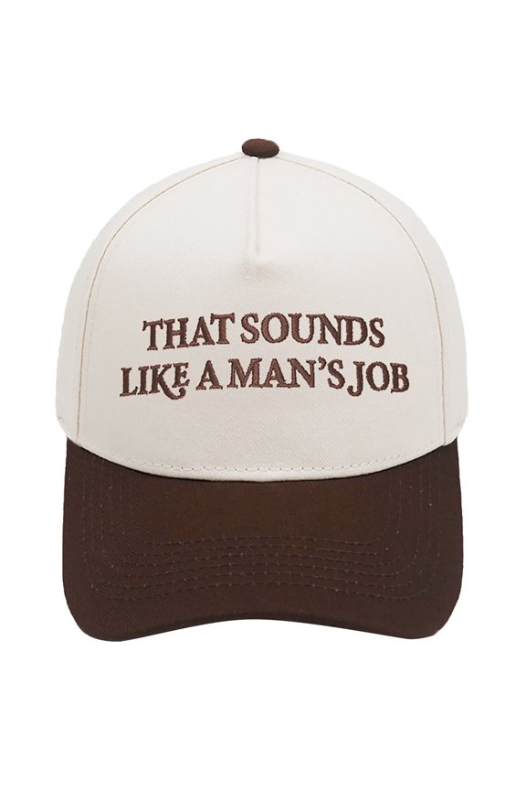 That Sounds Like a Man's Job Tab Funny Trucker Hats Vintage Adjustable Baseball Cap Embroidery Fashion Trucker Hat Coffee One Size