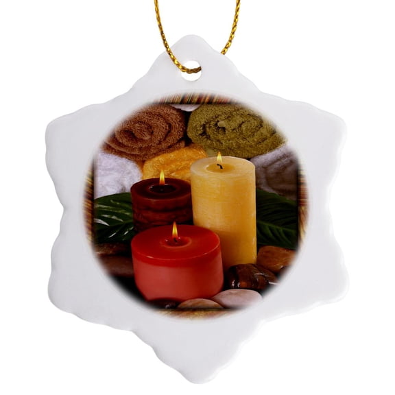 3drose, That Spa Feeling, 3 inch Snowflake Porcelain Ornament