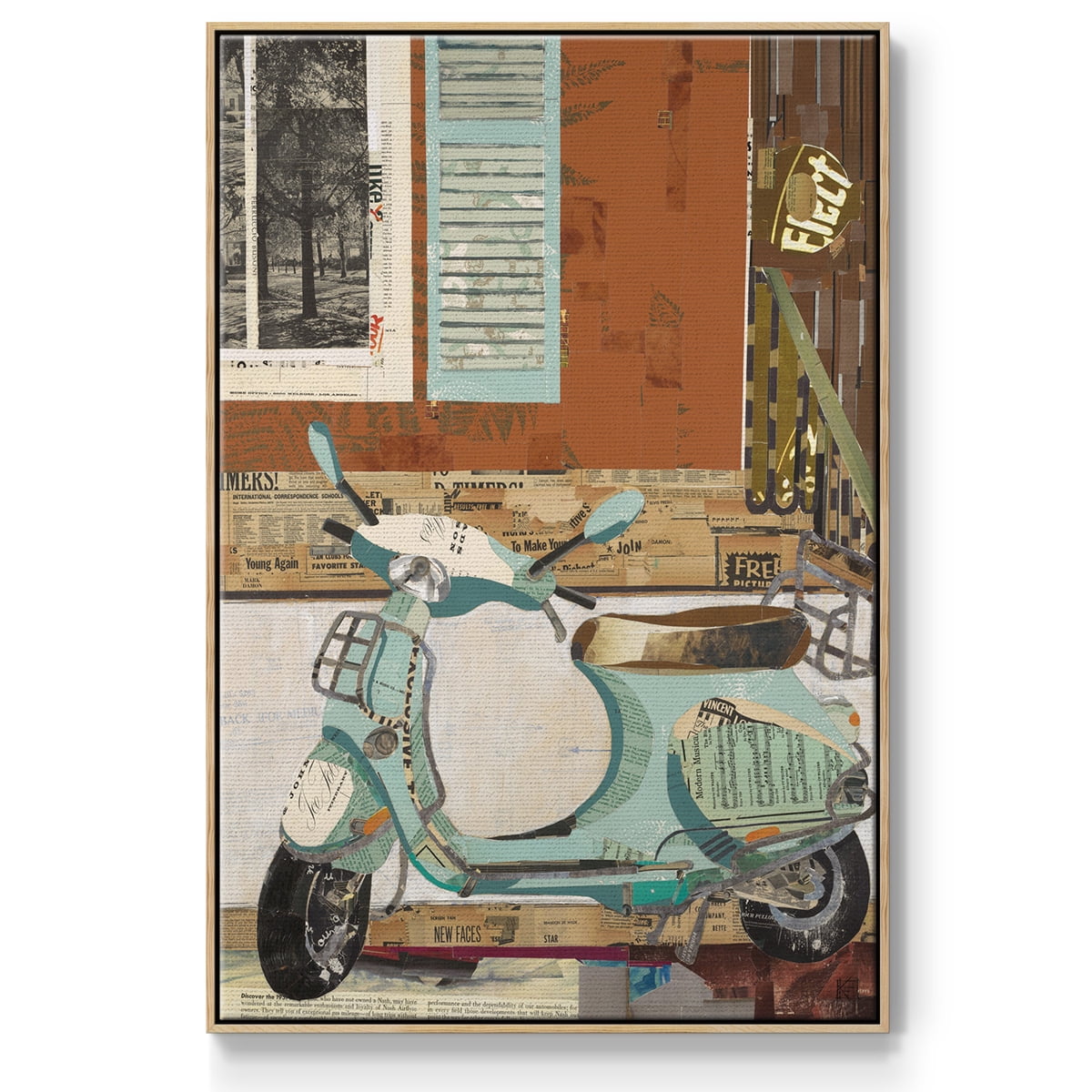 That Vespa Framed Premium Gallery Wrapped Canvas - Ready to Hang