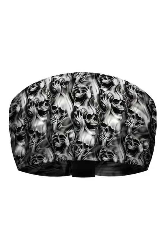 Men's Allover Skulls Performance Knotty Band Headwrap, Black