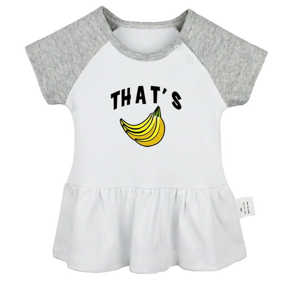 That's Bananas Funny Dresses For Baby, Newborn Babies Skirts, Infant Princess Dress, 0-24M Kids Graphic Clothes (Gray Raglan Dresses, 6-12 Months)